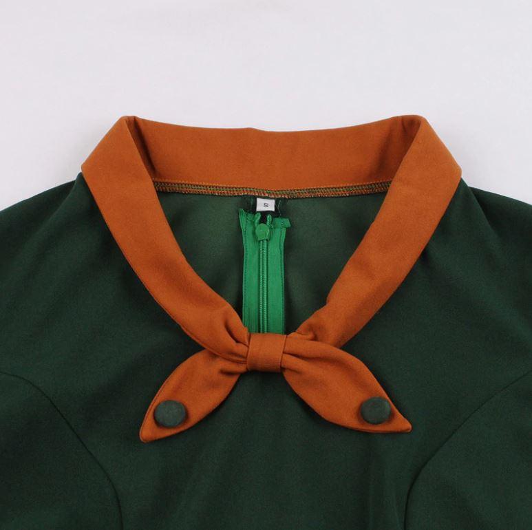 Vintage Jesenné Zelené Šaty