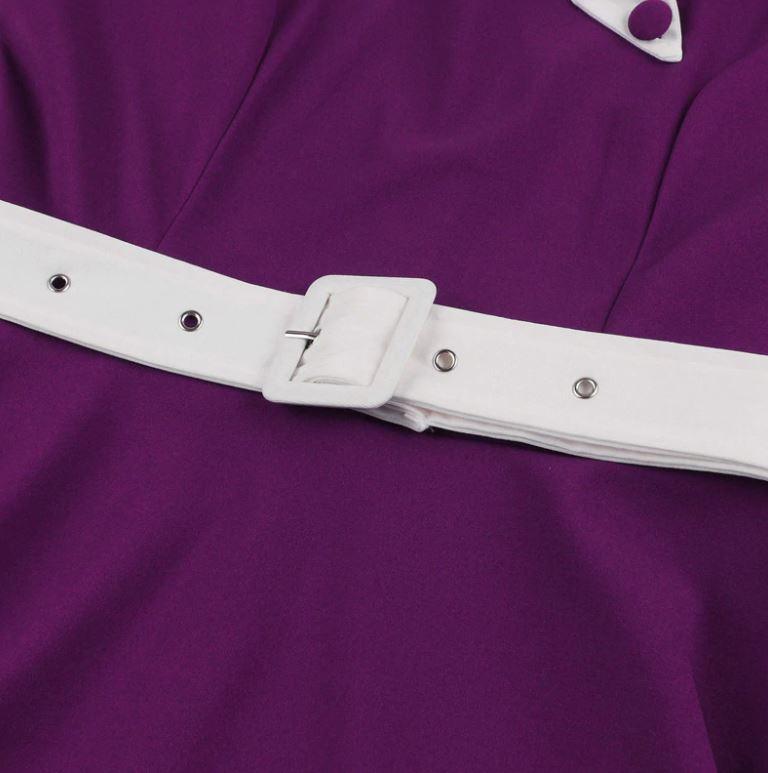 Vintage Jesenné Fialové Šaty