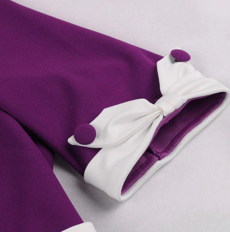 Vintage Jesenné Fialové Šaty