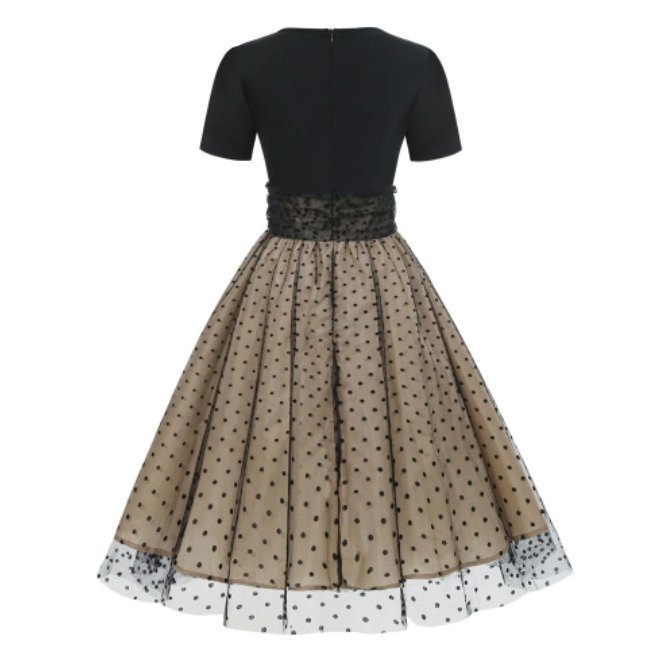 Preppy Vintage Šaty Čierne