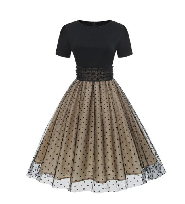 Preppy Vintage Šaty Čierne