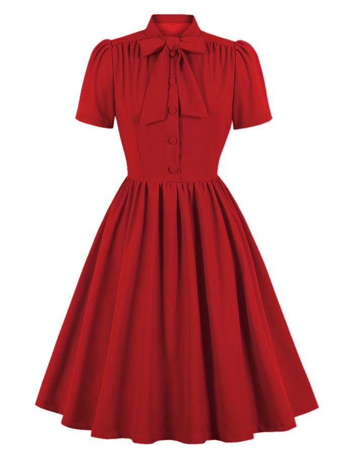 Preppy Červené Vintage Šaty