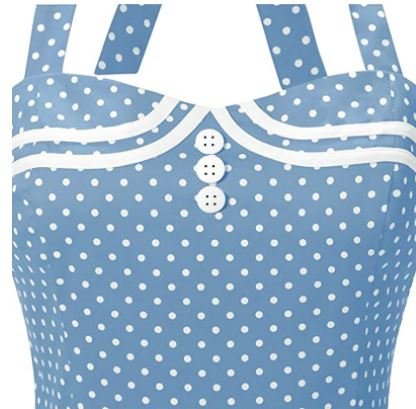 Vintage Boogie Woogie Šaty Modré