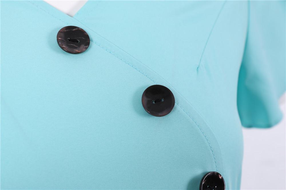 Vintage Šaty Gombíky Modré