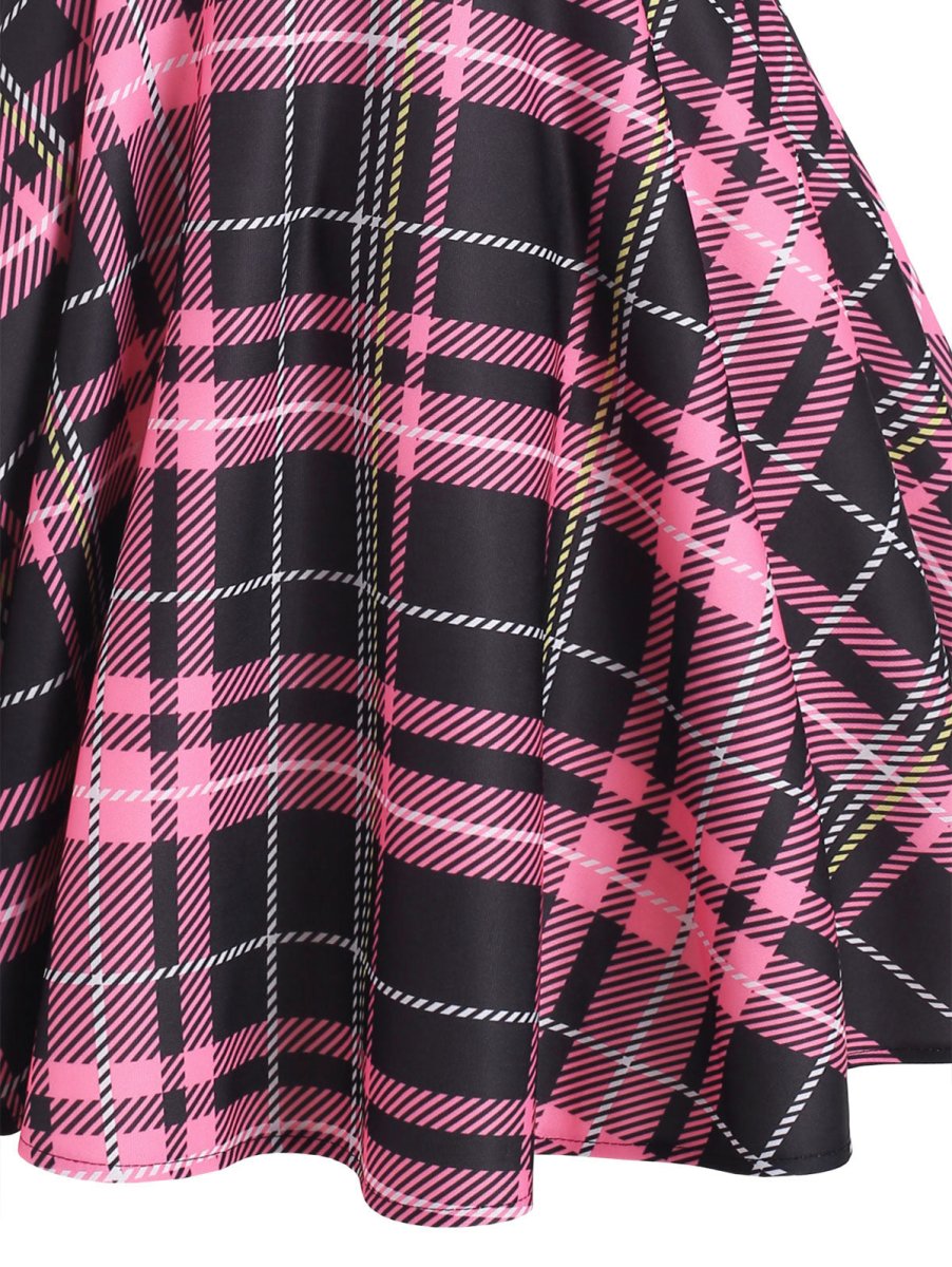 Šnurovacie Šaty Vintage Check Pink