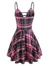 Šnurovacie Šaty Vintage Check Pink