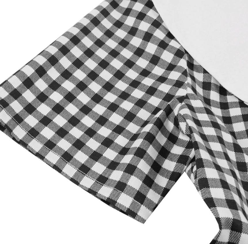 Vintage Čierne Kárované Šaty