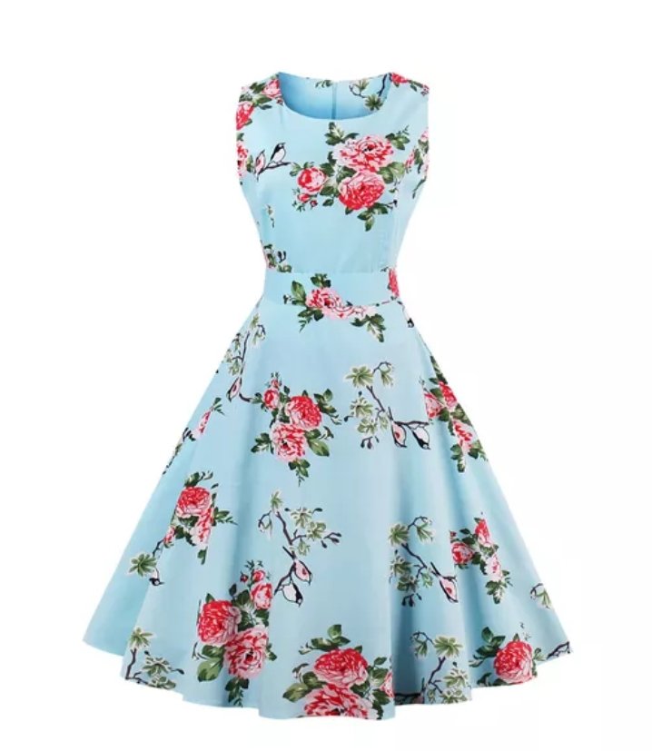 Vintage Elegantné Retro Krásne Ruže Šaty