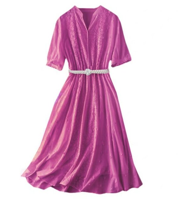 Vintage Šaty Fuschia S Výstrihom Do V