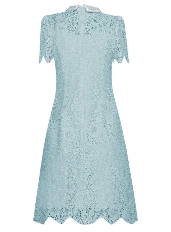 Vintage Tyrkysové Čipkované Šaty