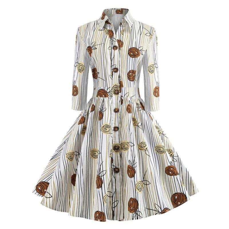 Vintage Šaty S Dlhými Rukávmi