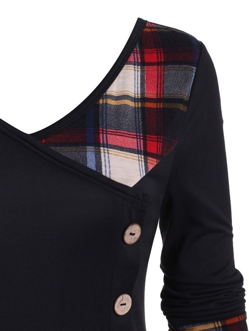 Vintage Čierne Škótske Šaty