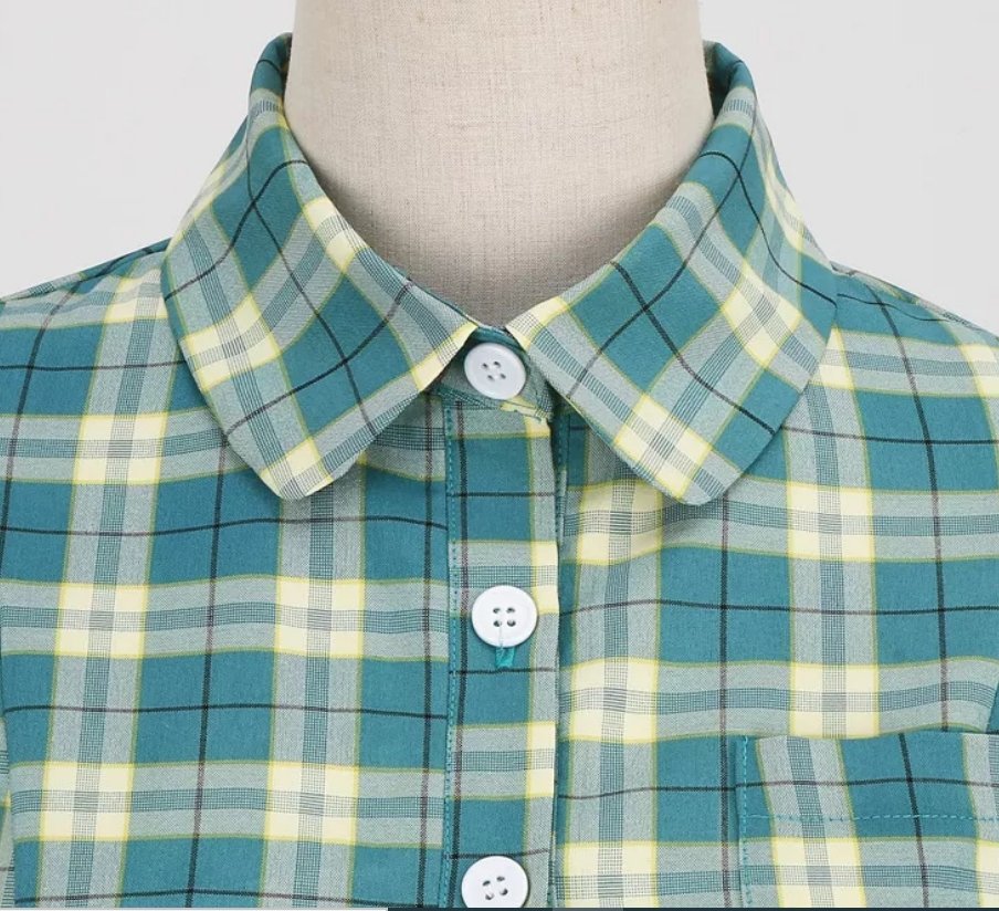 Vintage Zelené Škótske Šaty