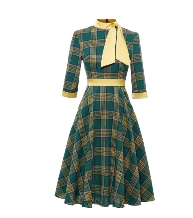 Vintage Zelené Šaty S Eleganciou