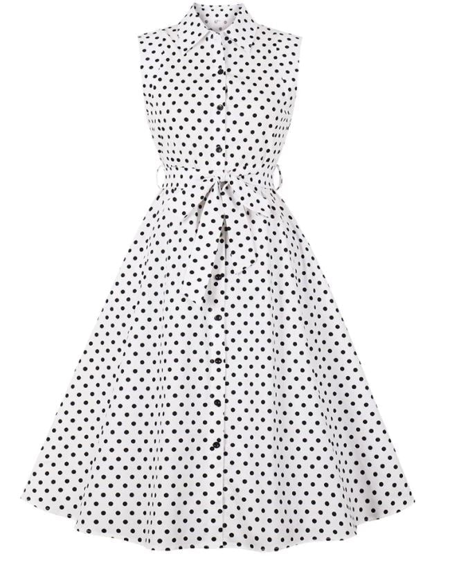 Vintage Čiernobiele Dámske Šaty