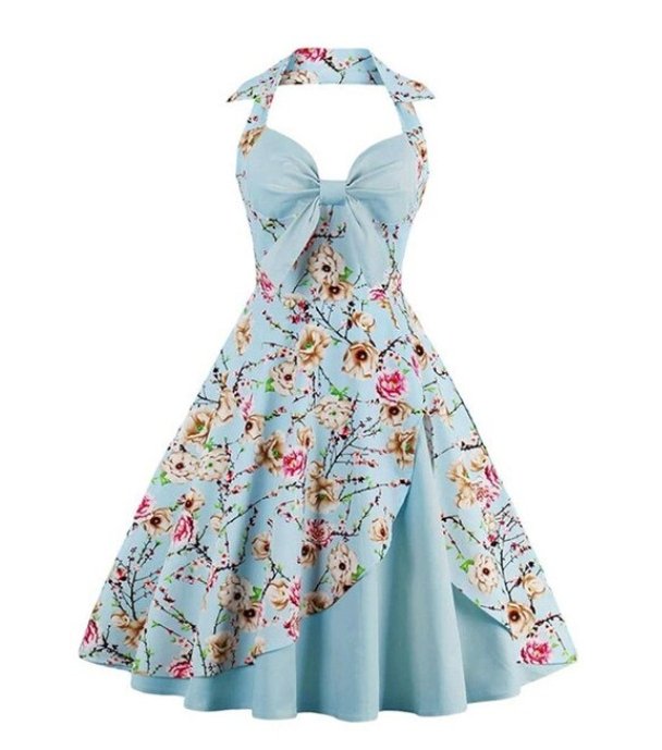 Vintage Šaty Béžovo Modré Kvety Veľkej Veľkosti