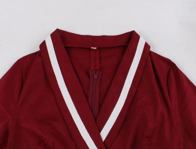 Vintage Extra Veľké Červené Šaty S Výstrihom Do V