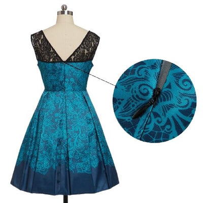 Vintage Krajkové Šaty Rockabilly V Modrej Veľkosti