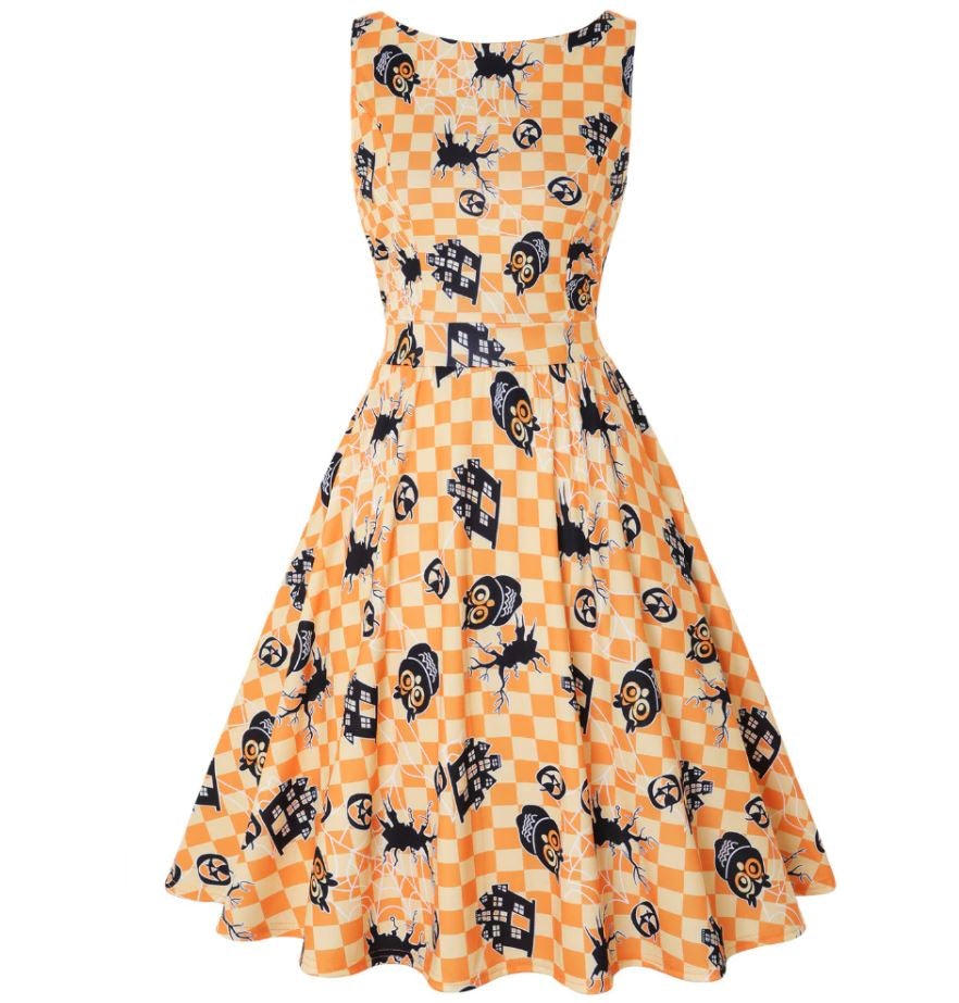 Vintage Halloweenske Šaty Veľkej Veľkosti