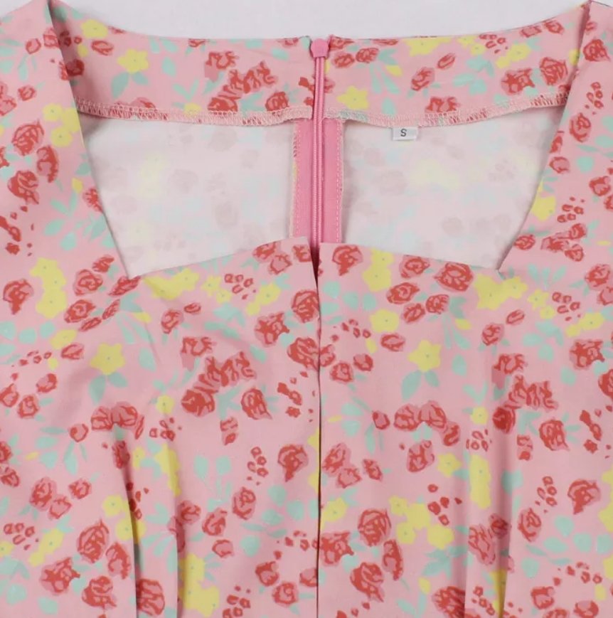 Vintage Šaty S Vysokým Pásom V Ružovej Farbe