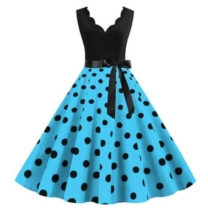 Modré Vintage Šaty Nadmernej Veľkosti