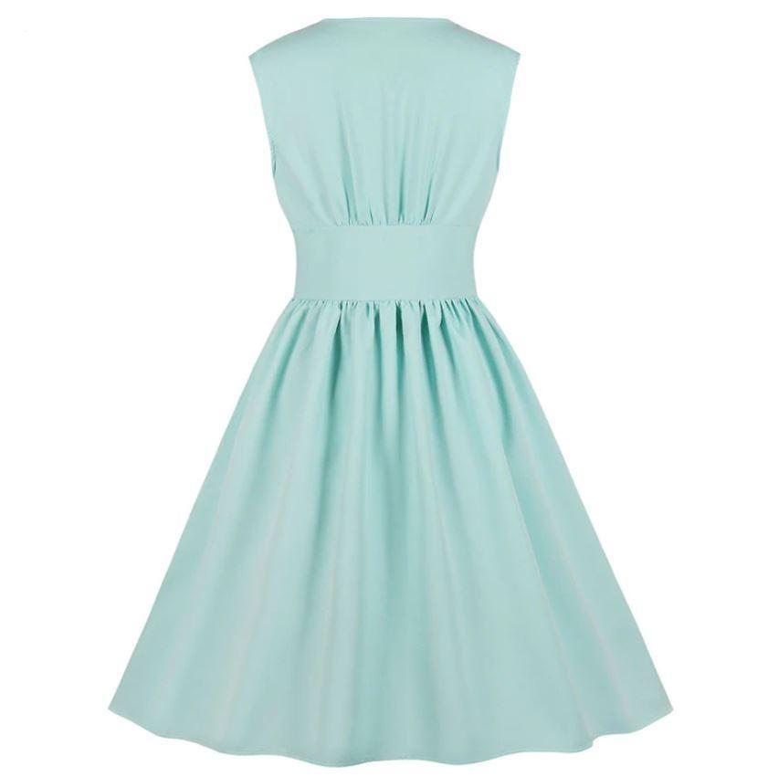 Vintage Šaty Plus Veľkosti Pastel Sky