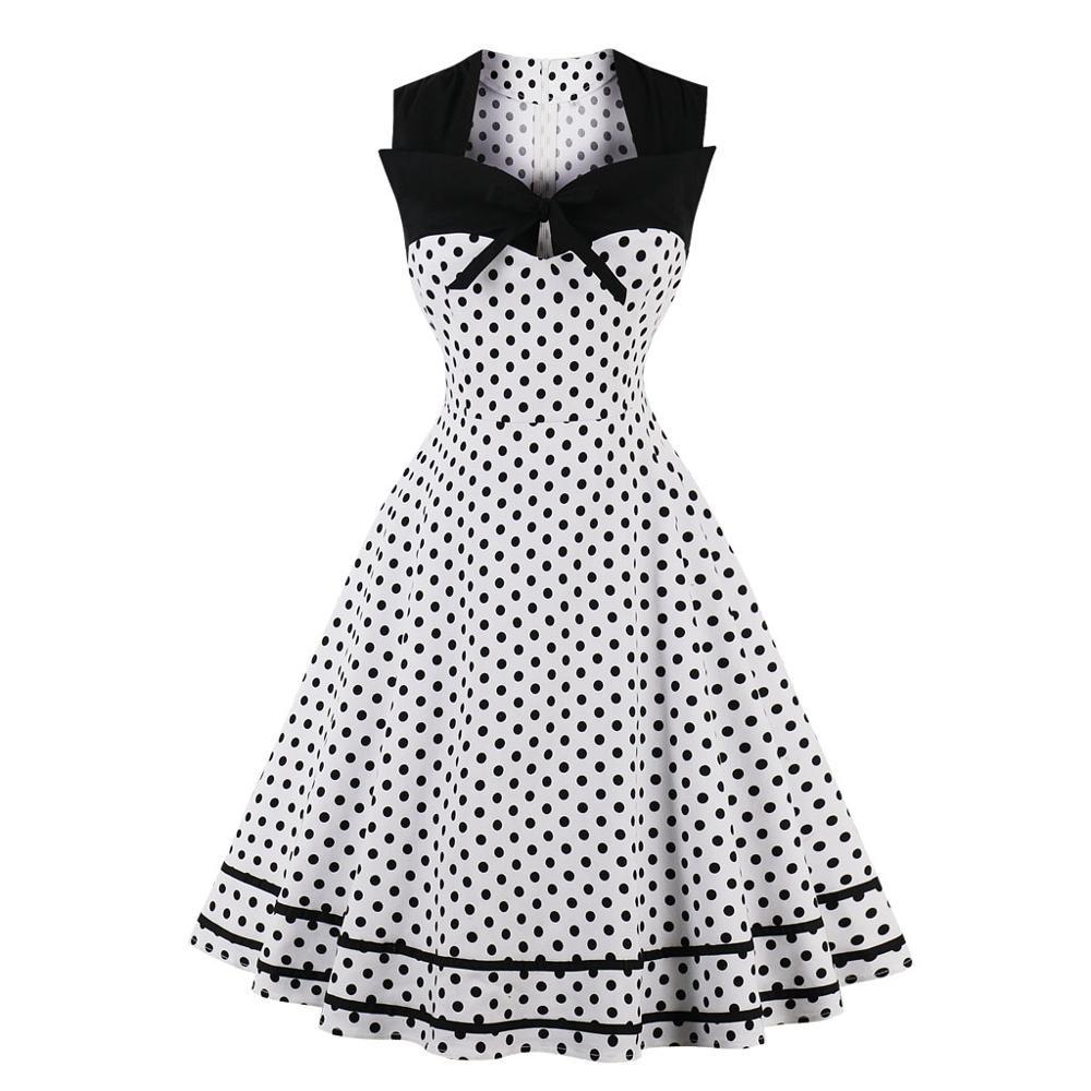 Retro Šaty Vintage Plus Size Biele