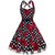 Vintage Veľké Rockabilly Šaty Black Roses