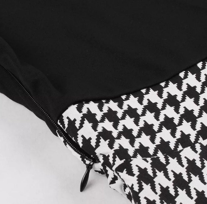 Vintage Šedé Kárované Šaty