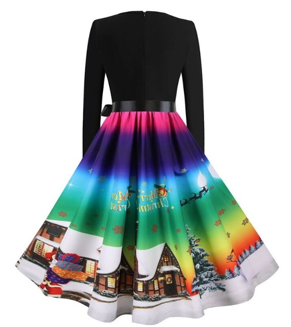 Vintage Vianočné Šaty Winter Sky