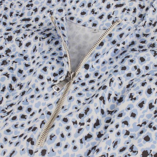 Vintage Modré Leopardie Šaty