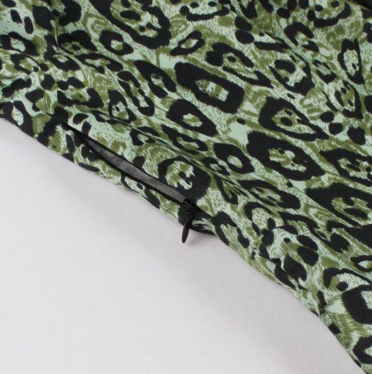 Vintage Zelené Leopardie Šaty