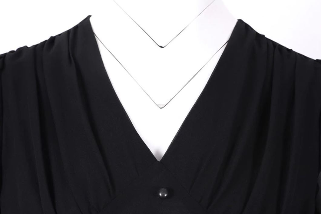 Vintage Dlhé Čierne Šaty Z 50. Rokov