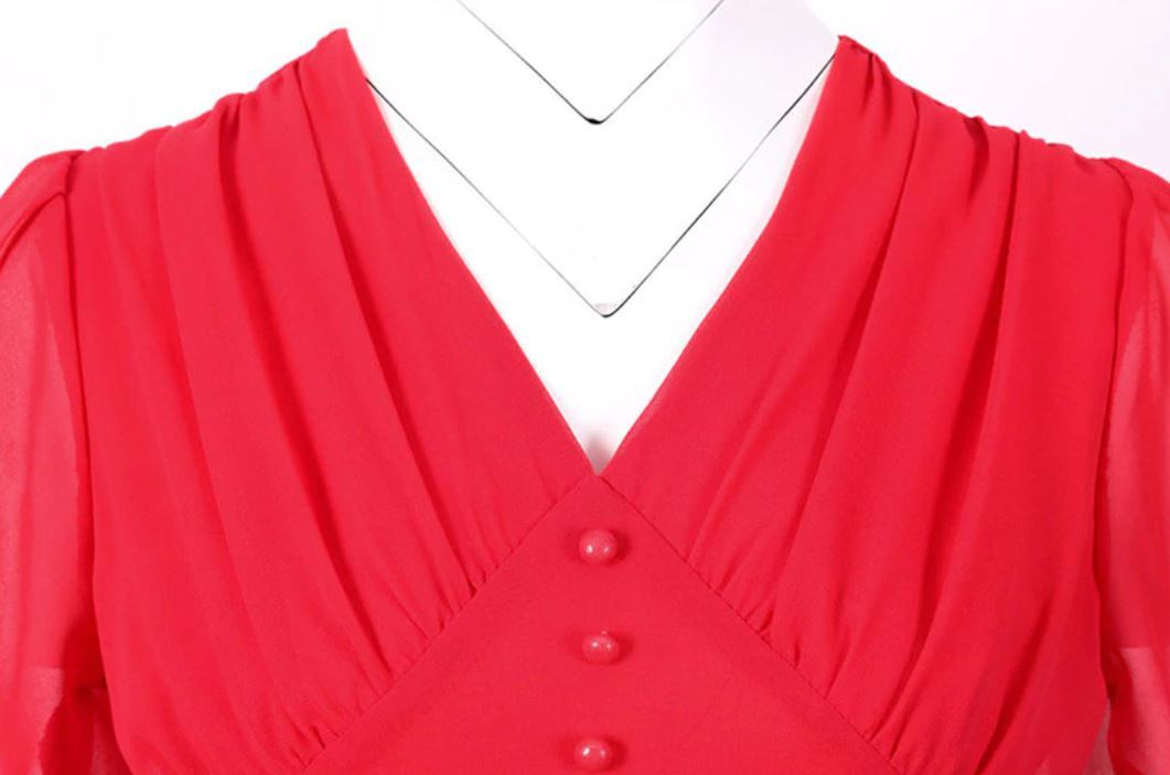 Vintage Dlhé Červené Šaty Z 50. Rokov