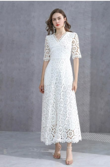 Vintage Biele Jesenné Svadobné Šaty