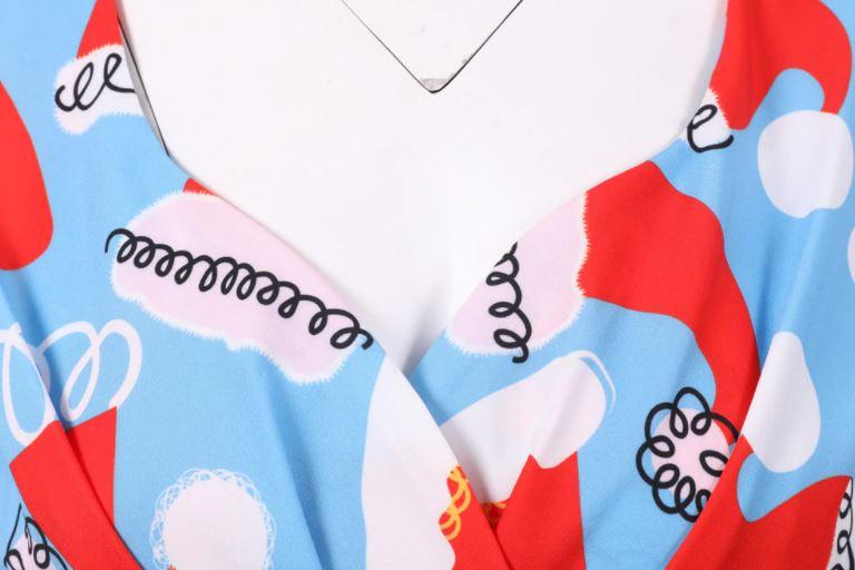 Vintage Vianočné Modré Šaty Veľkej Veľkosti