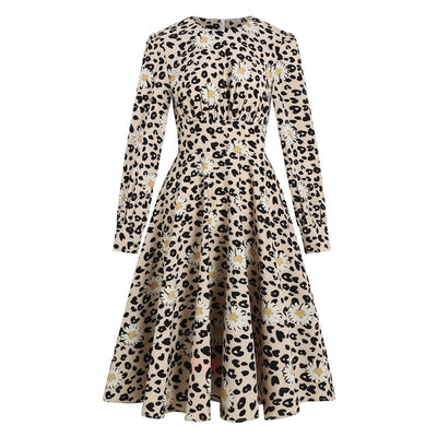 Vintage Pin Up Leopard Šaty