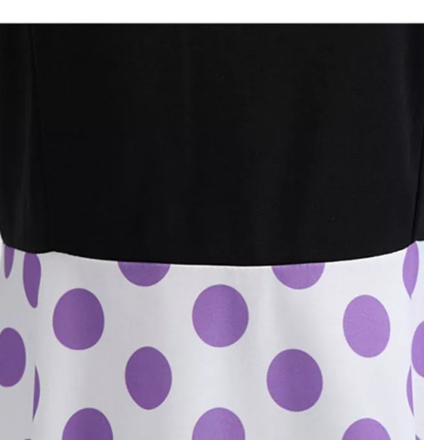 Vintage Pin Up Šaty Fialové Bodky