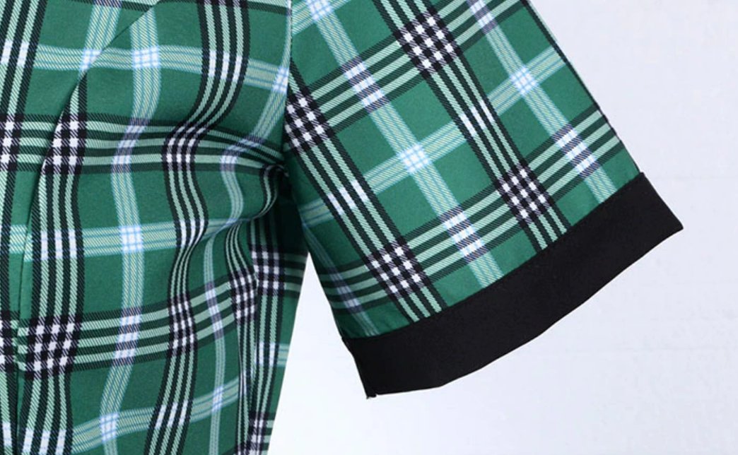 Vintage Zelené A Čierne Pruhované Šaty