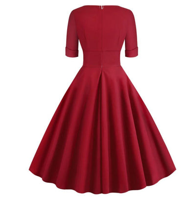 Vintage Karmínové Šaty Rockabilly Z 50. Rokov