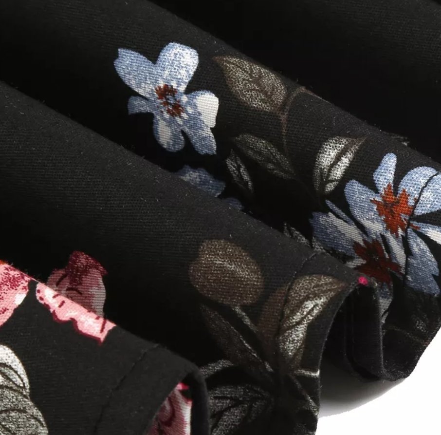 Vintage Rockabilly Šaty S Kvetmi 50. Rokov