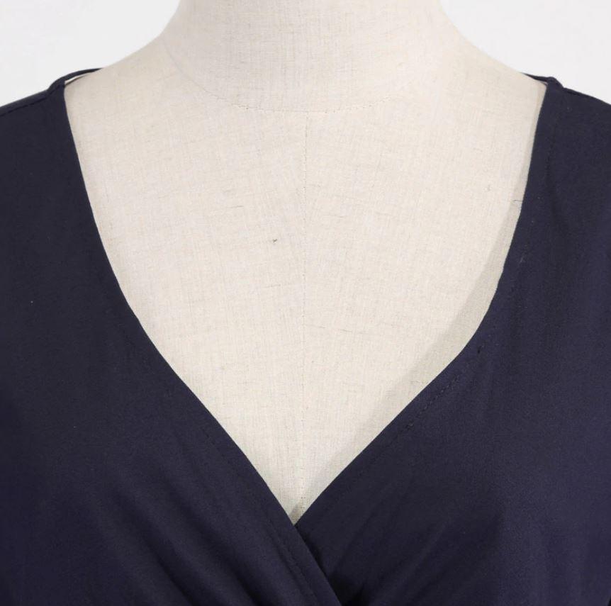 Vintage Rockabilly Dress 50s Navy