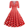 Vintage Rockabilly Šaty 50. Rokov Červené Bodkované
