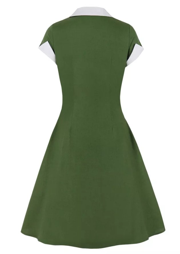 Vintage Rockabilly Dress 50s Green