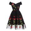 Vintage Rockabilly Čipkované Šaty Čierne