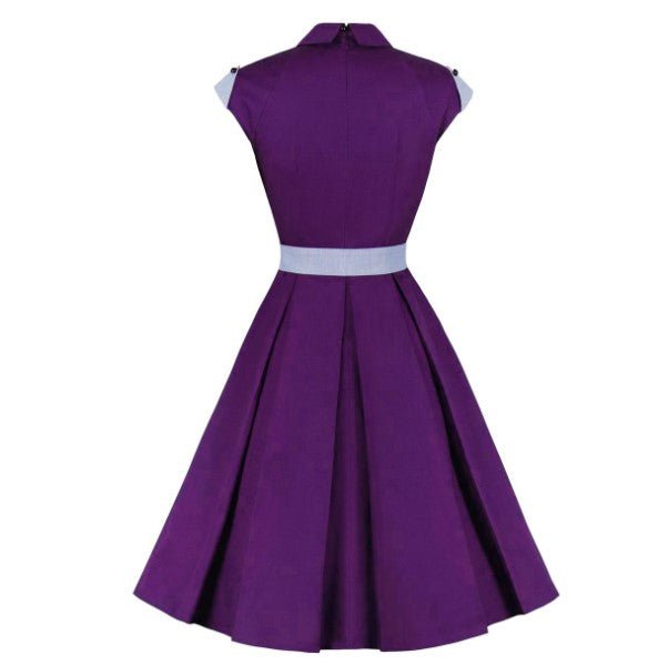 Vintage Sexy Fialové Košeľové Šaty