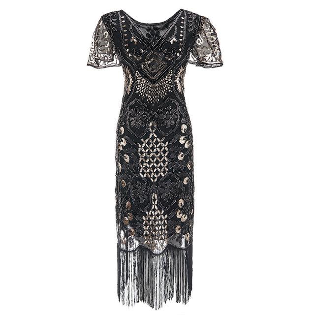 Vintage Čierne Šaty 20s Plus Size
