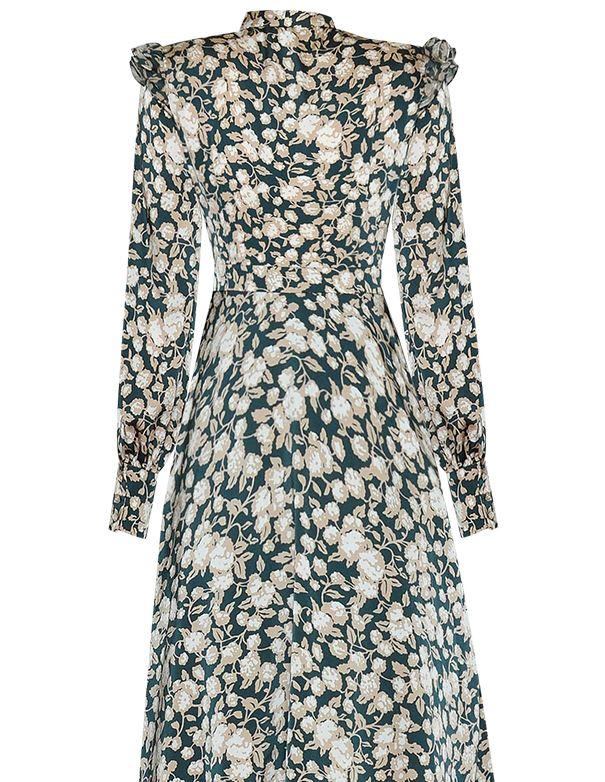 Vintage Zelené Kvetinové Šaty Zo 40. Rokov